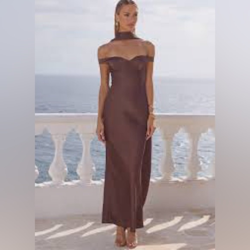 Runaway the Label Brown Off-Shoulder Dress - New